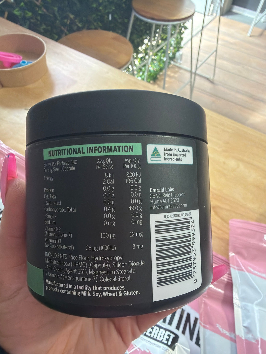 Emrald Labs Vitamin D3 + K2 - 180 Capsules
