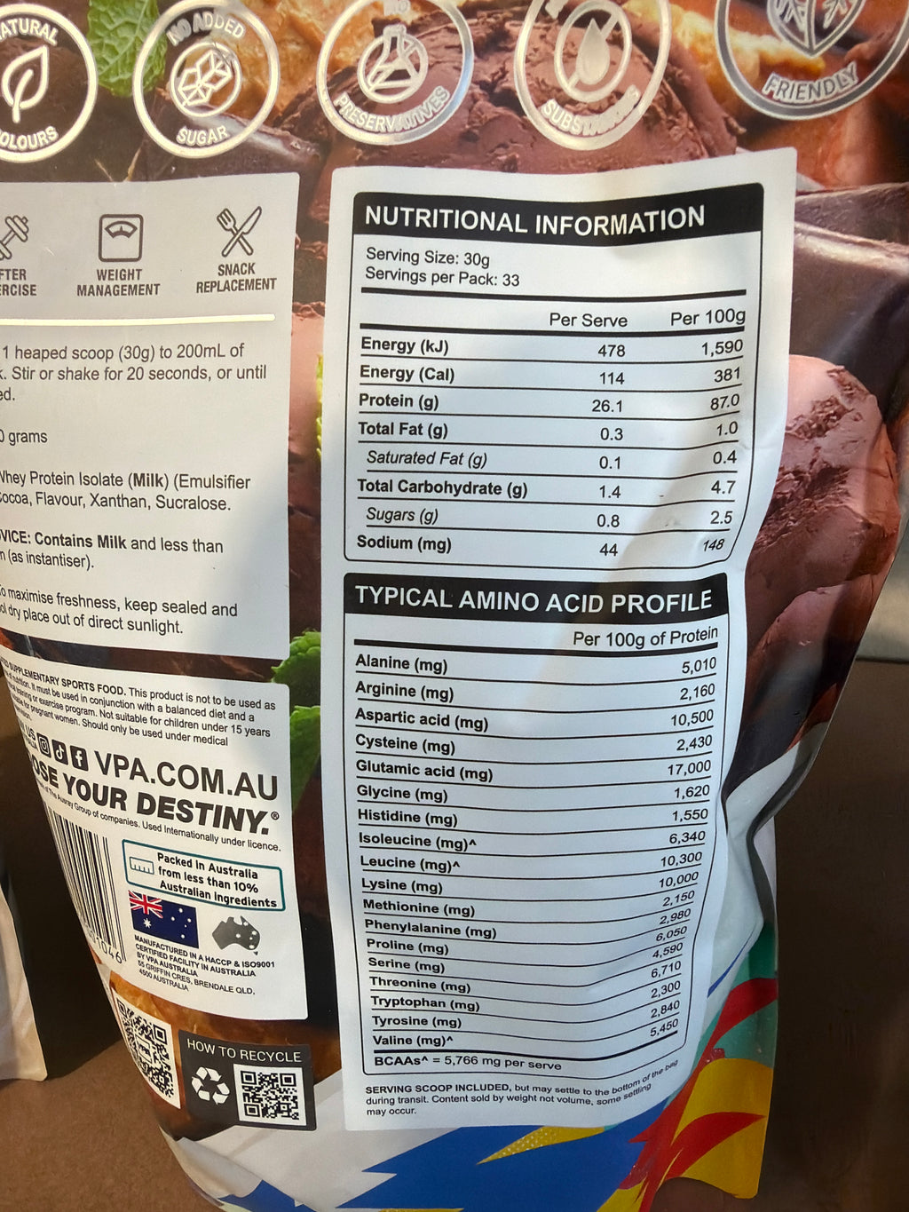 VPA Whey Isolate - Chocolate Flavour