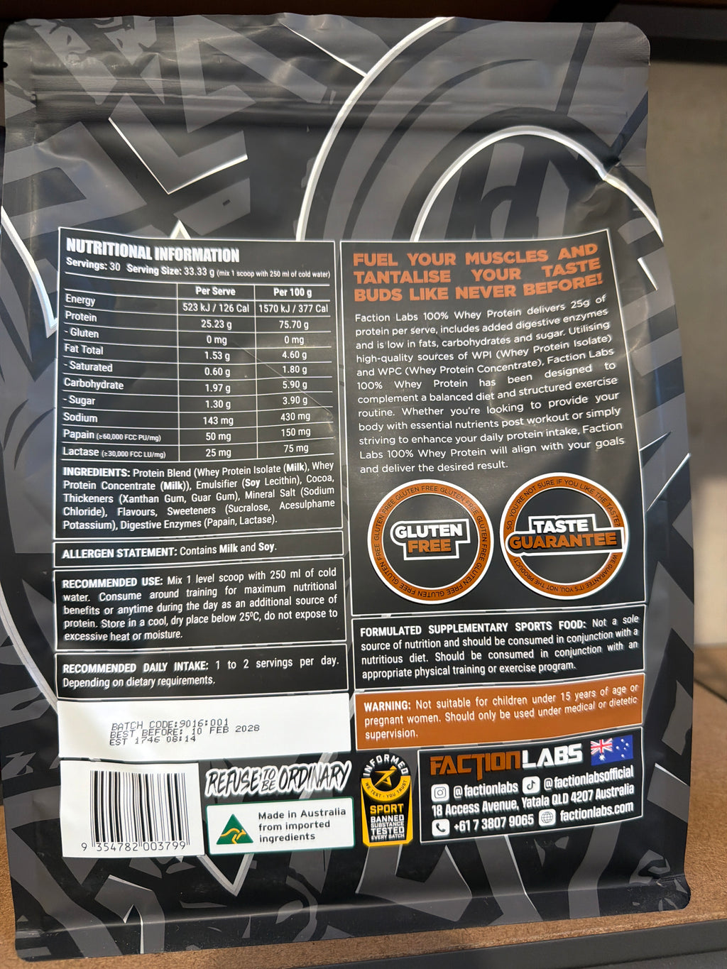 Faction Labs 100% Whey Protein - Chocolate Fudge
