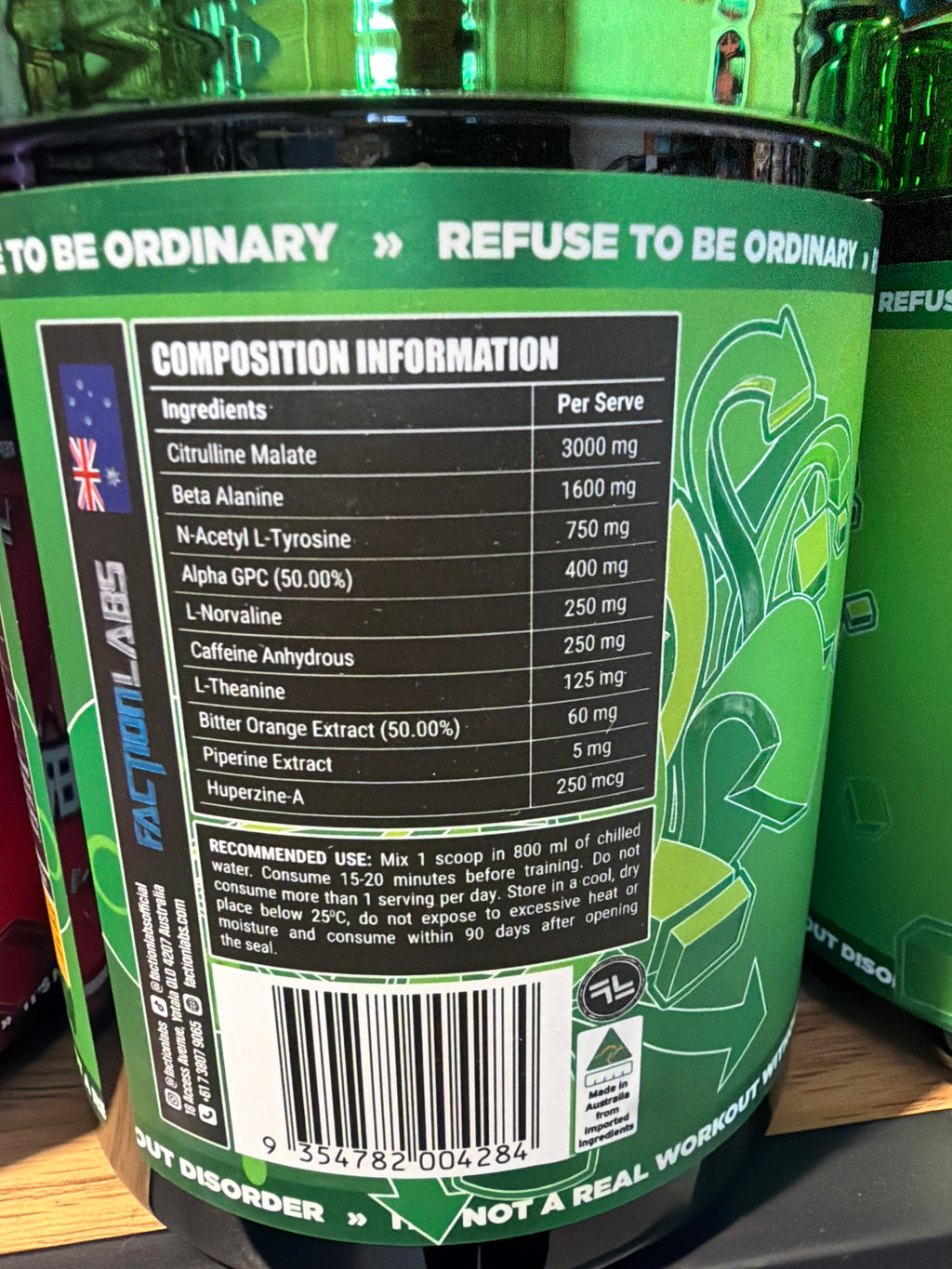 Faction Labs Disorder Pre-Workout - Green Haze (Passionfruit) 450g