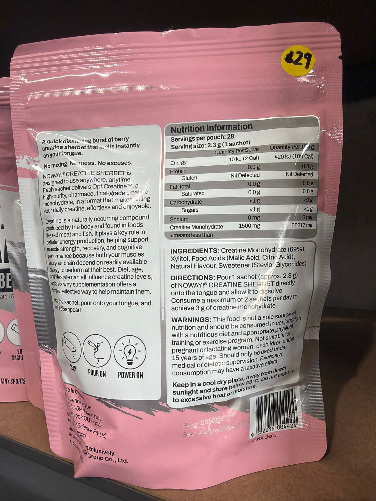 ATP Science Noway! Creatine Sherbet - Berry Flavour (28 Sachets)