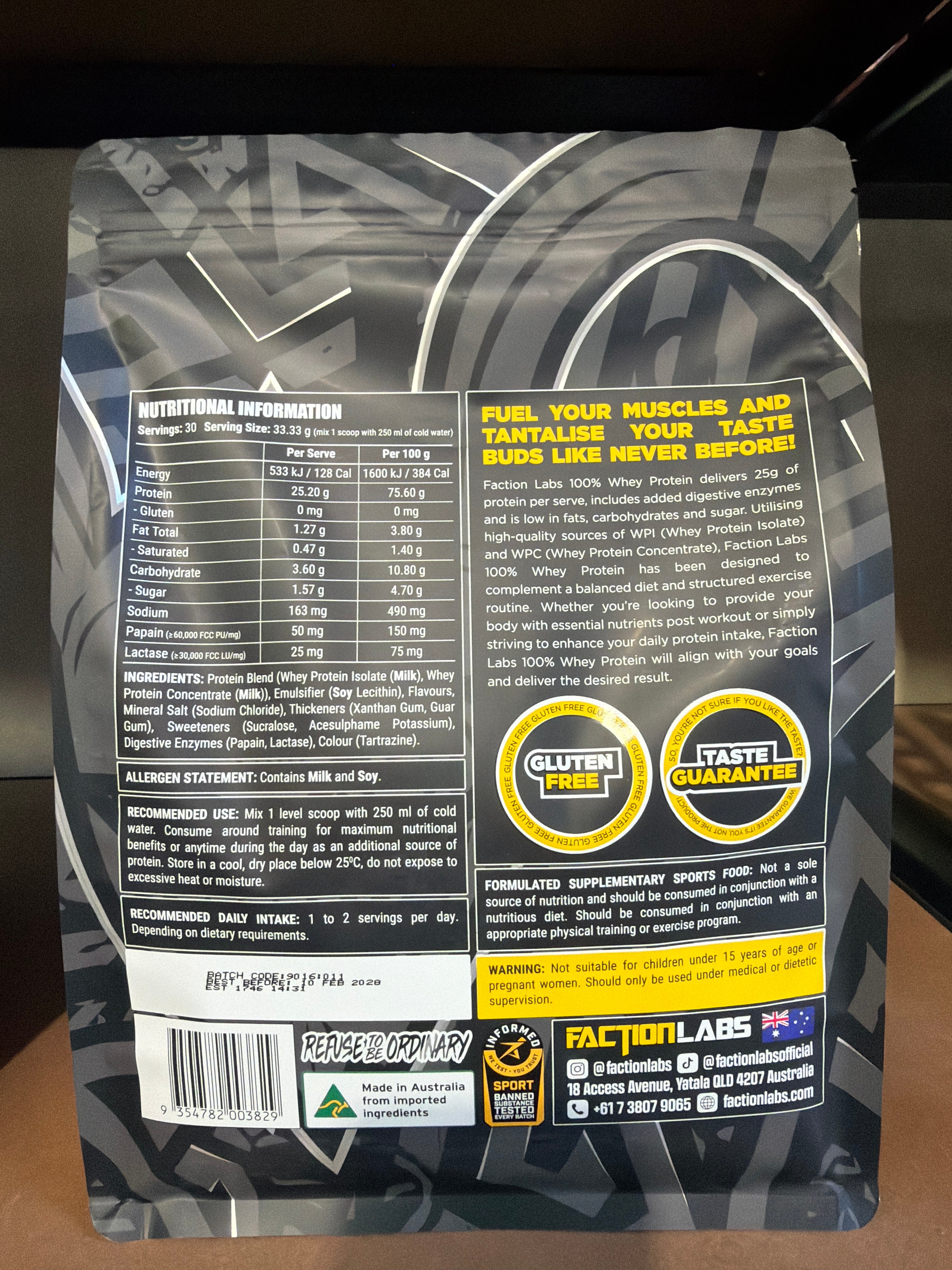 Faction Labs 100% Whey Protein - Banana Lolly