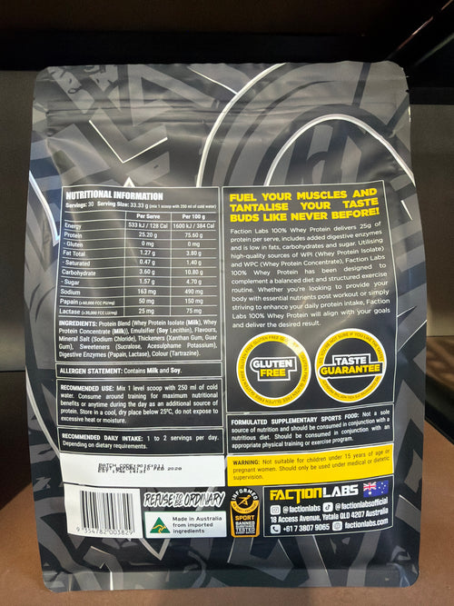 Faction Labs 100% Whey Protein - Banana Lolly
