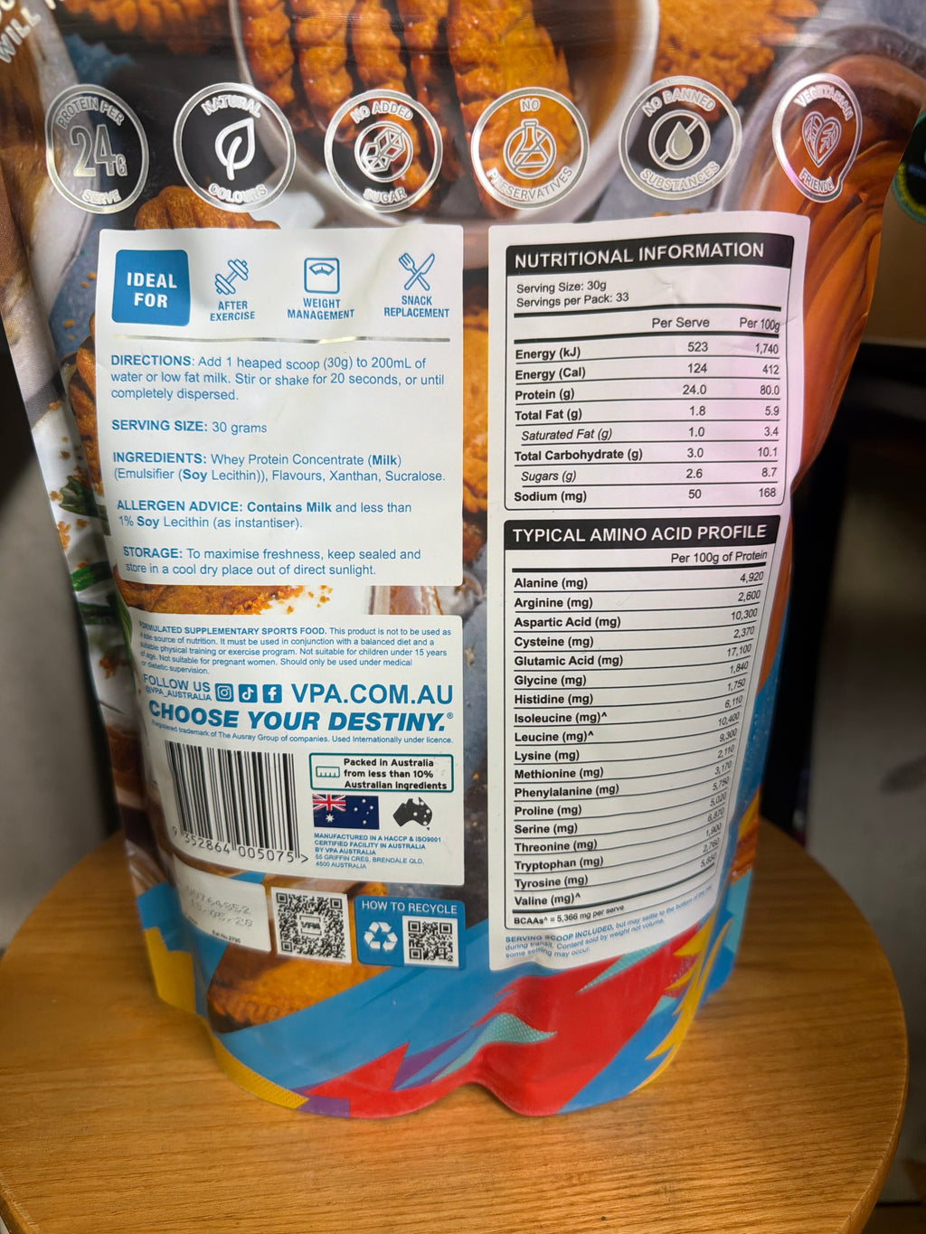 VPA Premium Whey - Caramel Biscuit Shake Flavour (1kg)