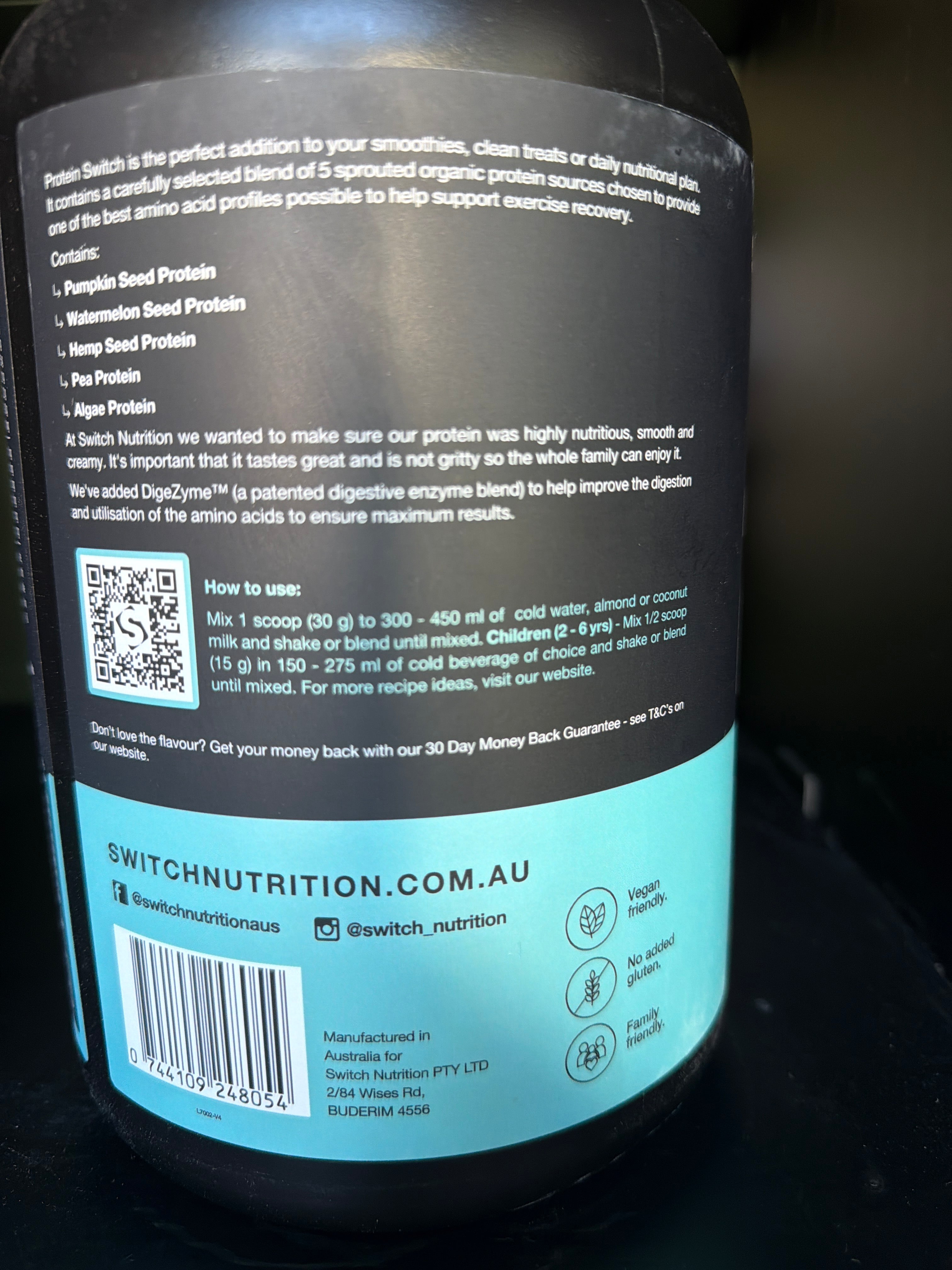 Switch Nutrition Plant Protein - Vanilla Bean