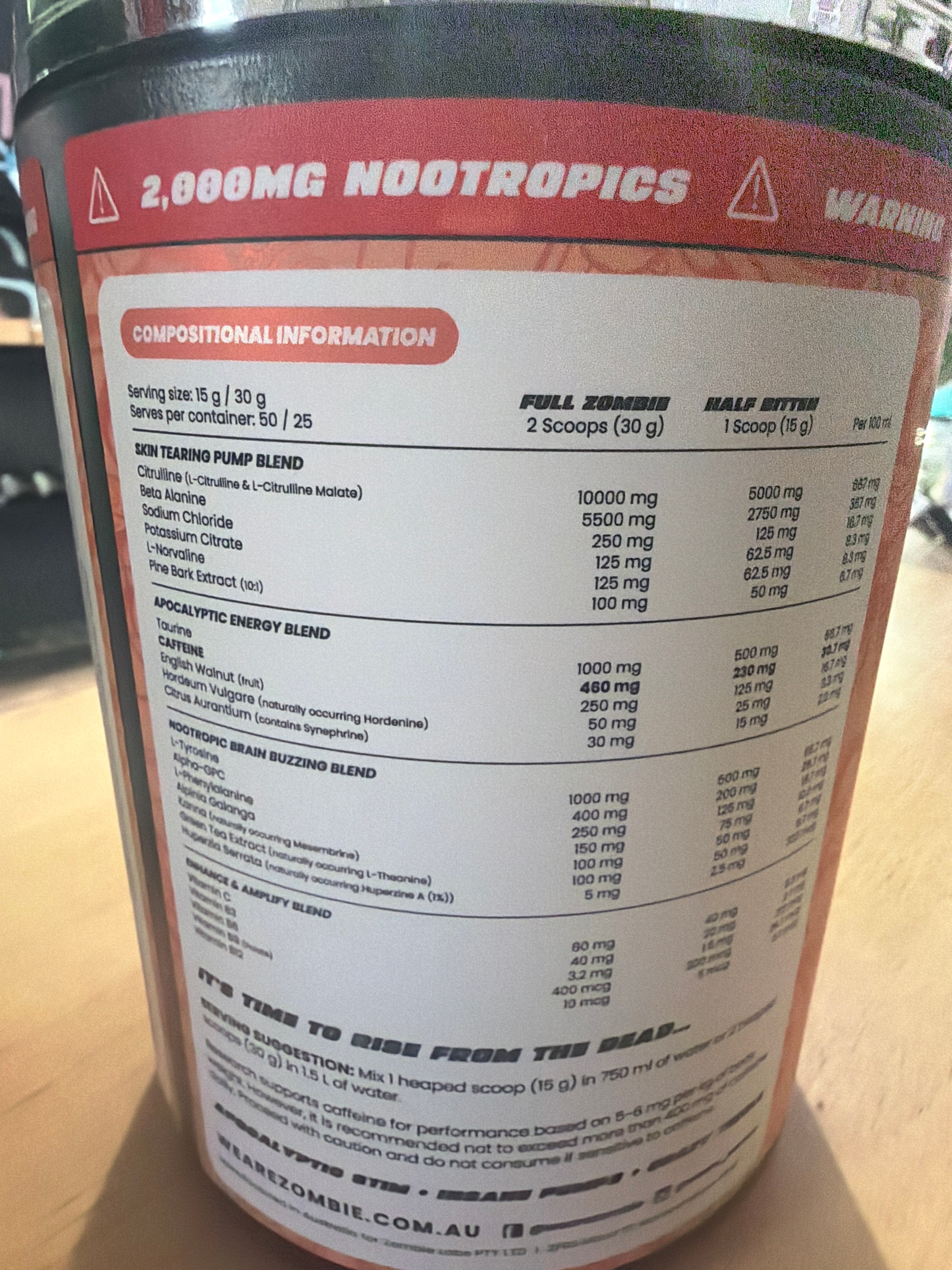Zombie Labs End of Dayz Pre-Workout 750g - Pandemic Peach Rings