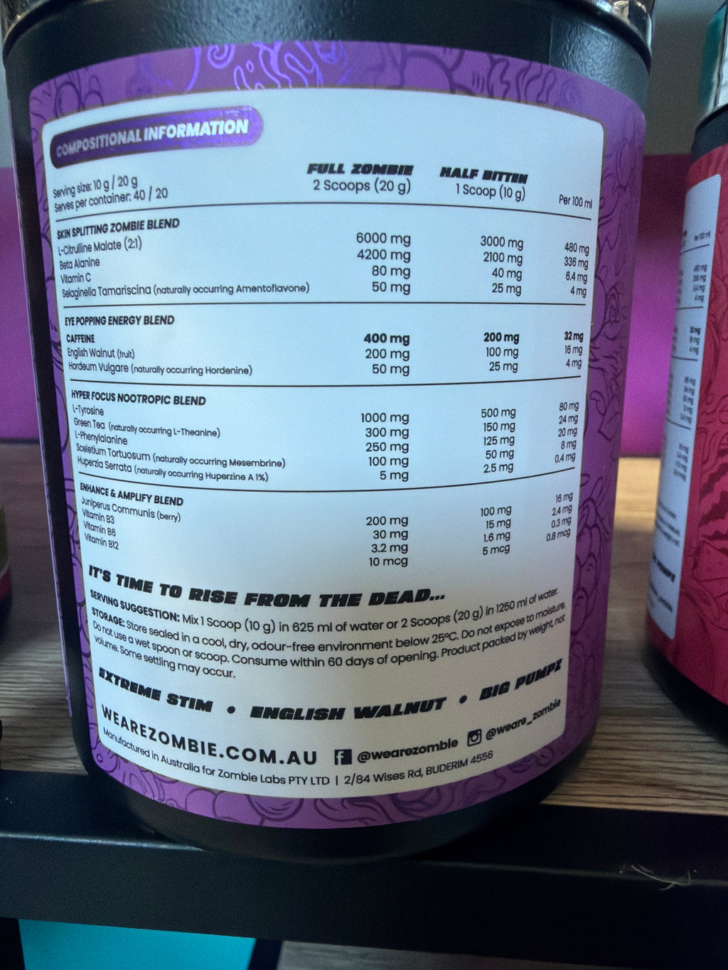 Zombie Labs Cross-Eyed Extreme Stimulant Pre-Workout - Gruesome Grape 400g
