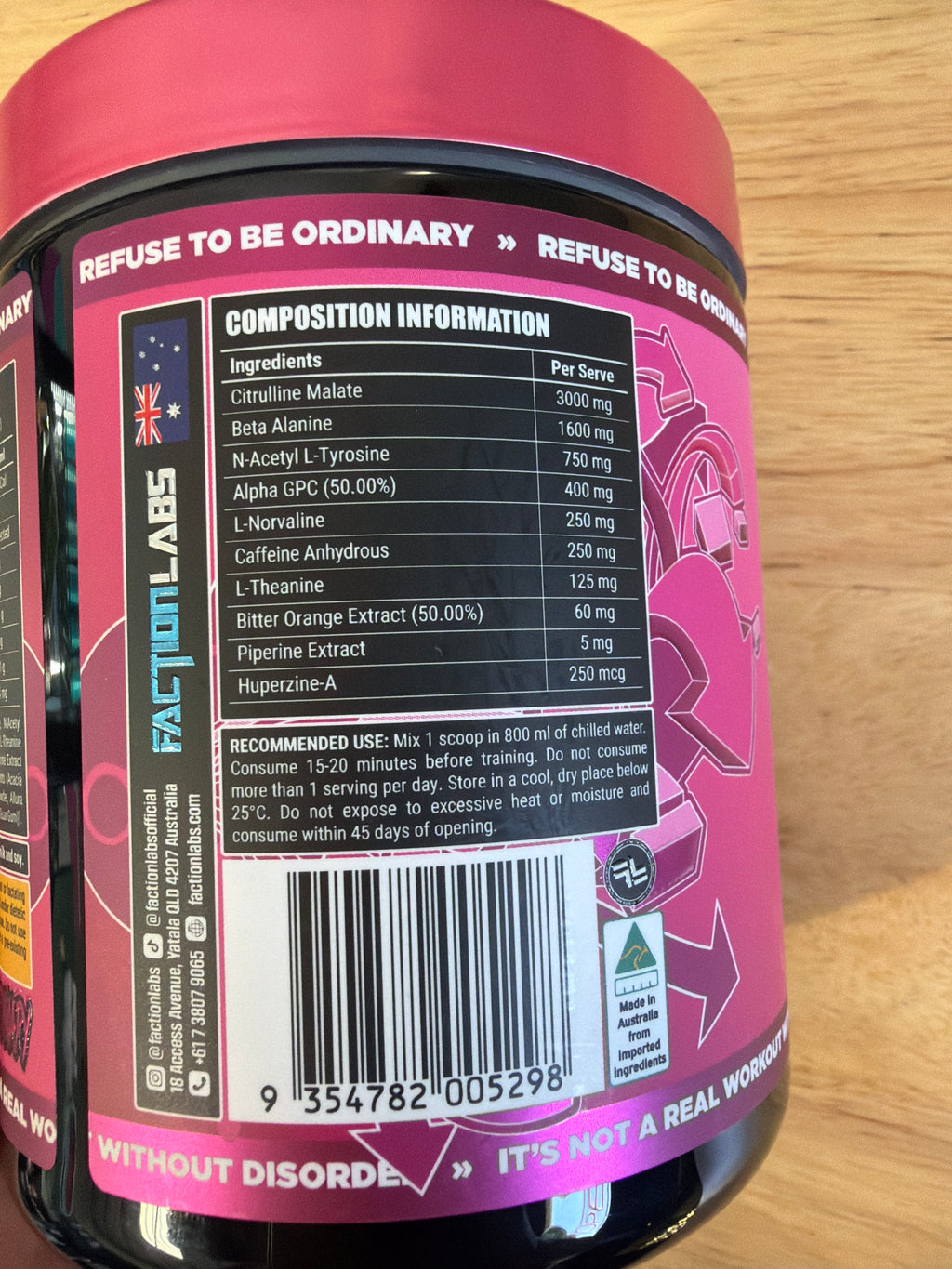 Disorder preworkout