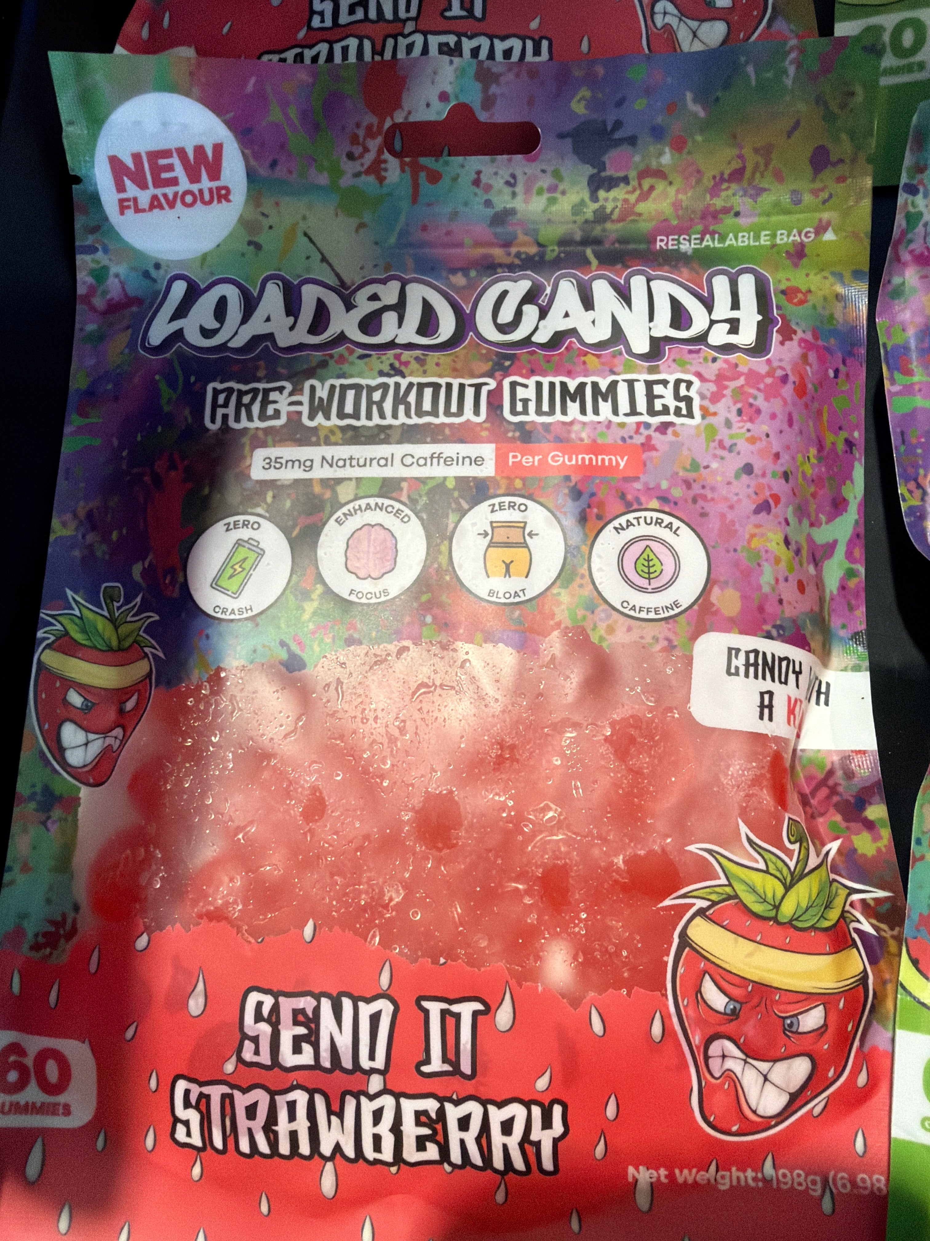 Loaded Candy Pre-Workout Gummies - Send It Strawberry