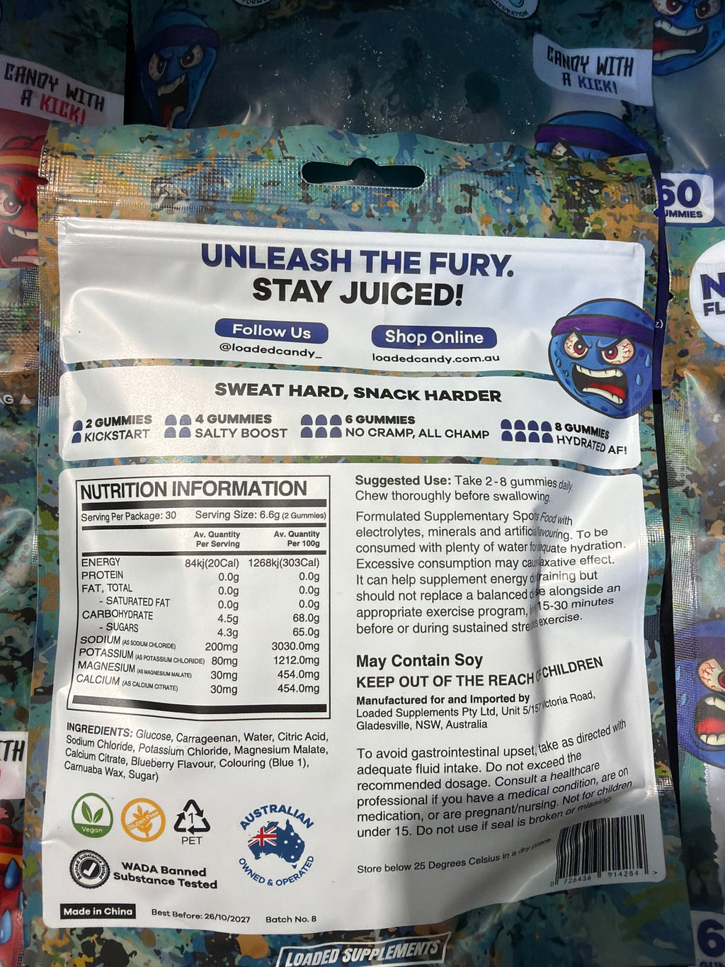 Loaded Candy Carb & Electrolyte Gummies - Berserker Blueberry