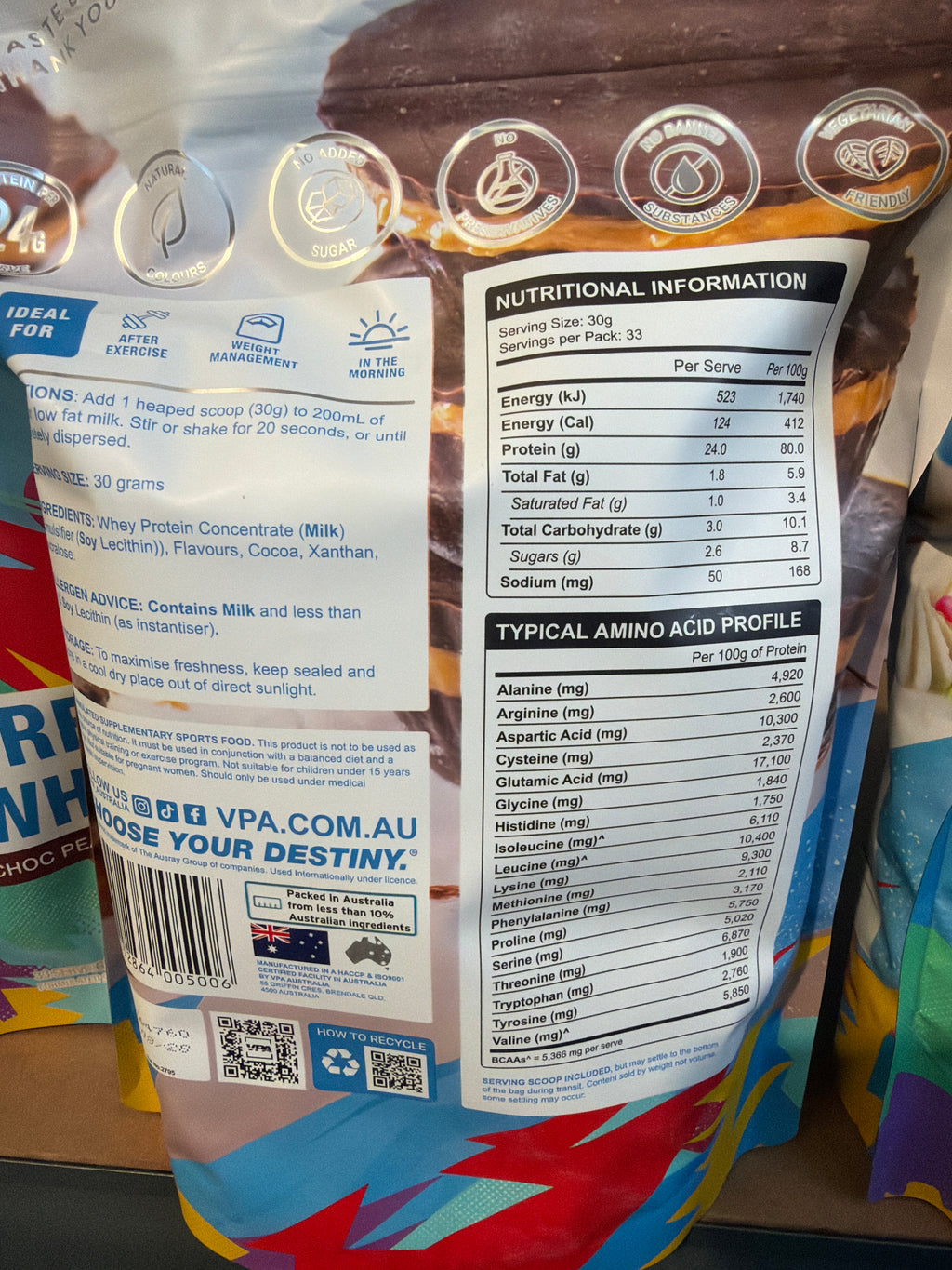 VPA Premium Whey - Choc Peanut Butter Cup Flavour