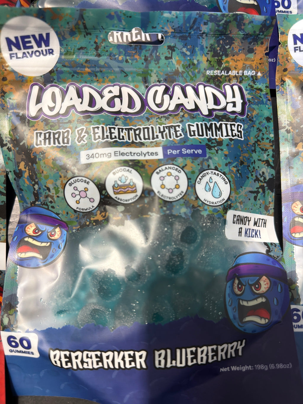 Loaded Candy Carb & Electrolyte Gummies - Berserker Blueberry