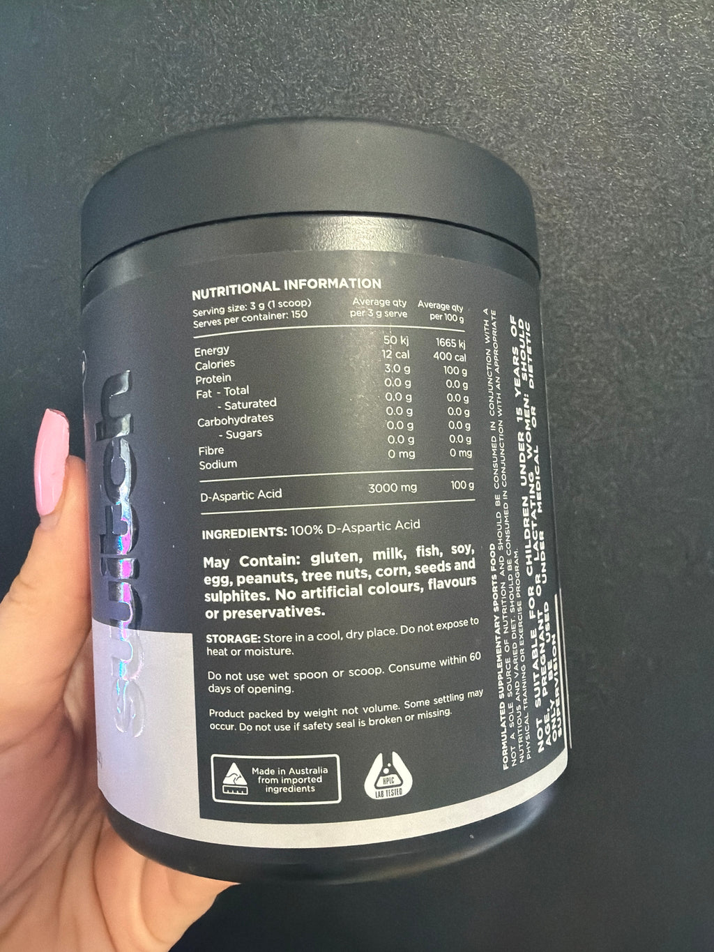Switch Nutrition DAA - 100% Pure D-Aspartic Acid