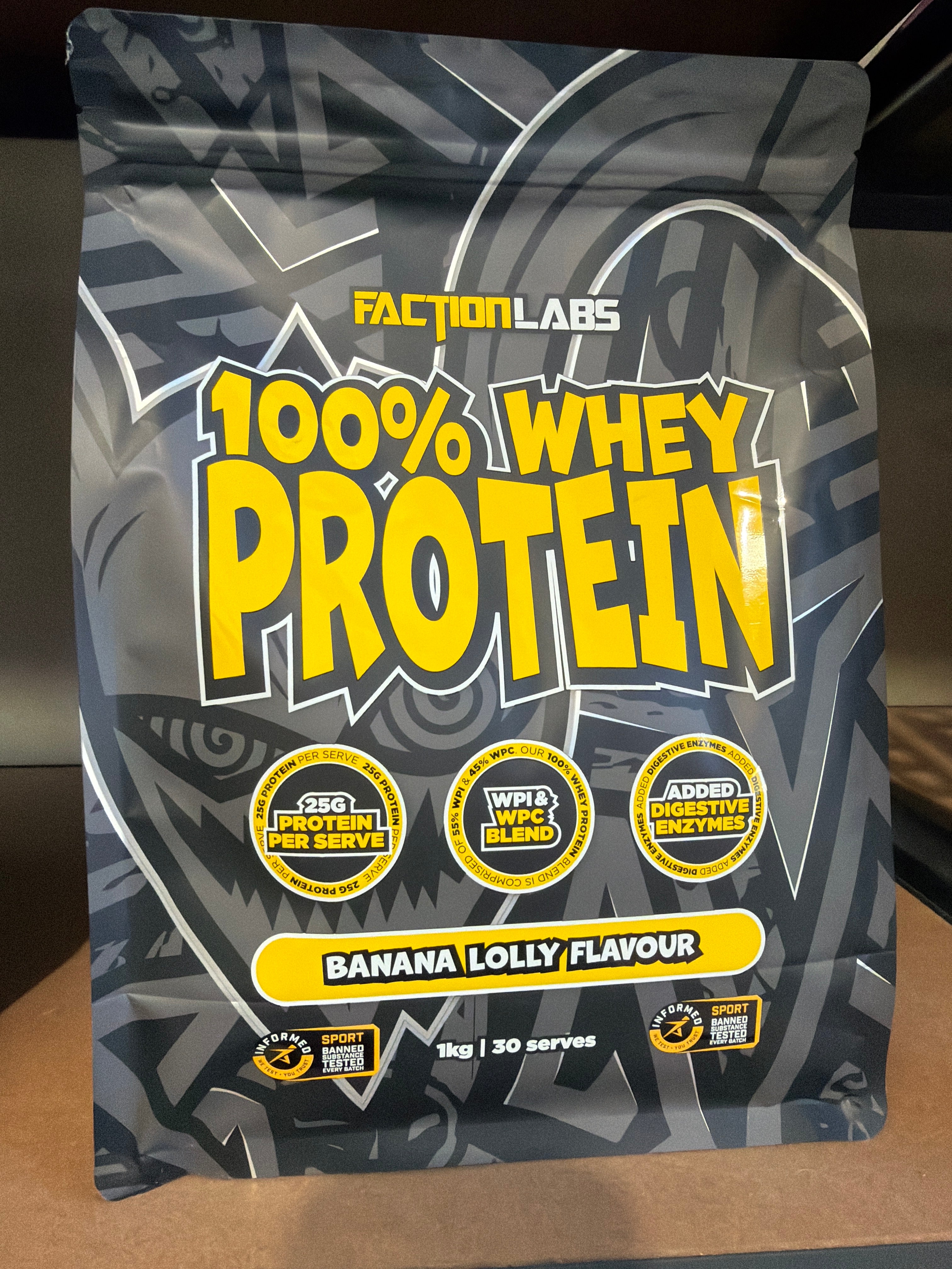 Faction Labs 100% Whey Protein - Banana Lolly