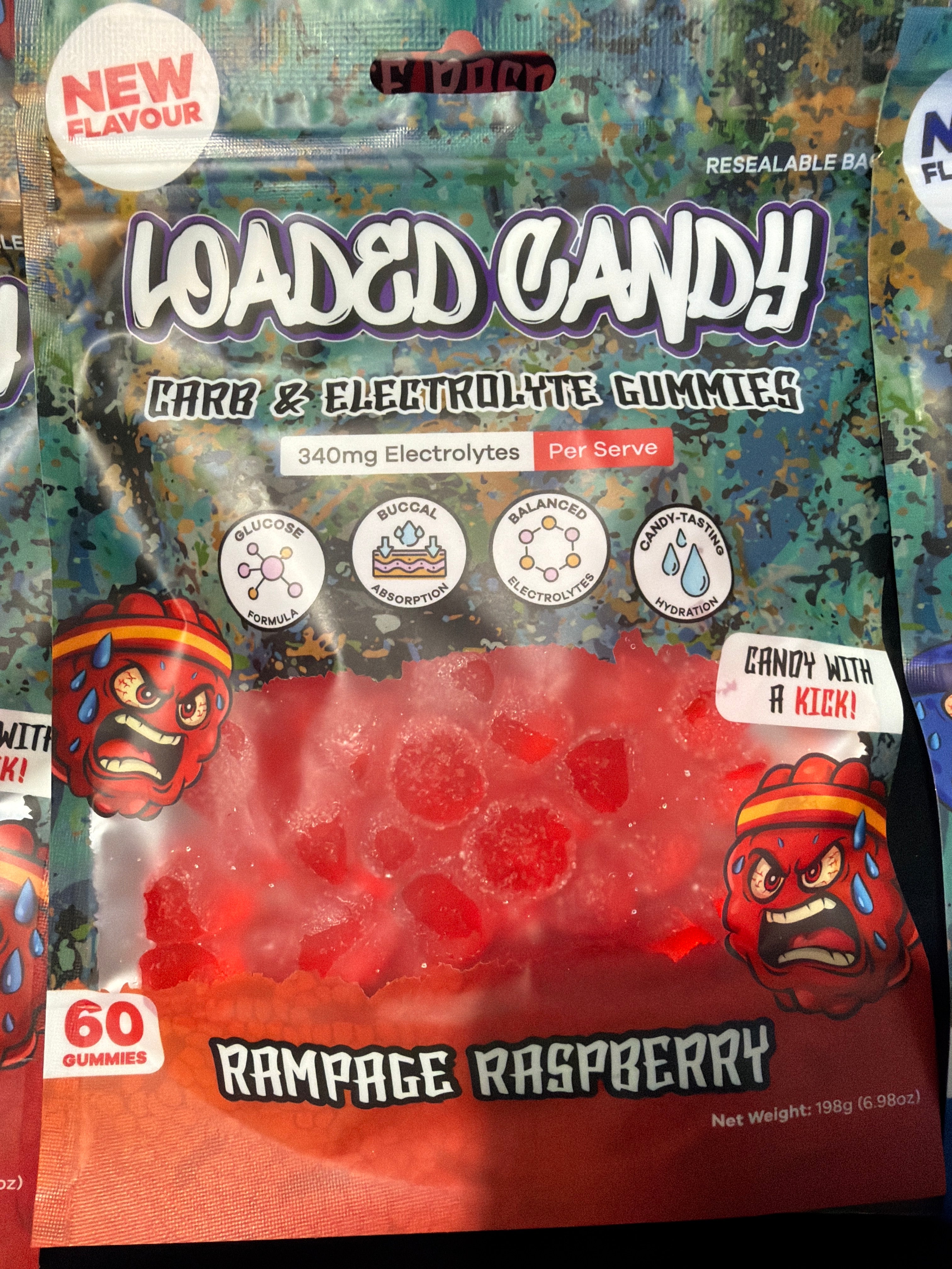 Loaded Candy Carb & Electrolyte Gummies - Rampage Raspberry