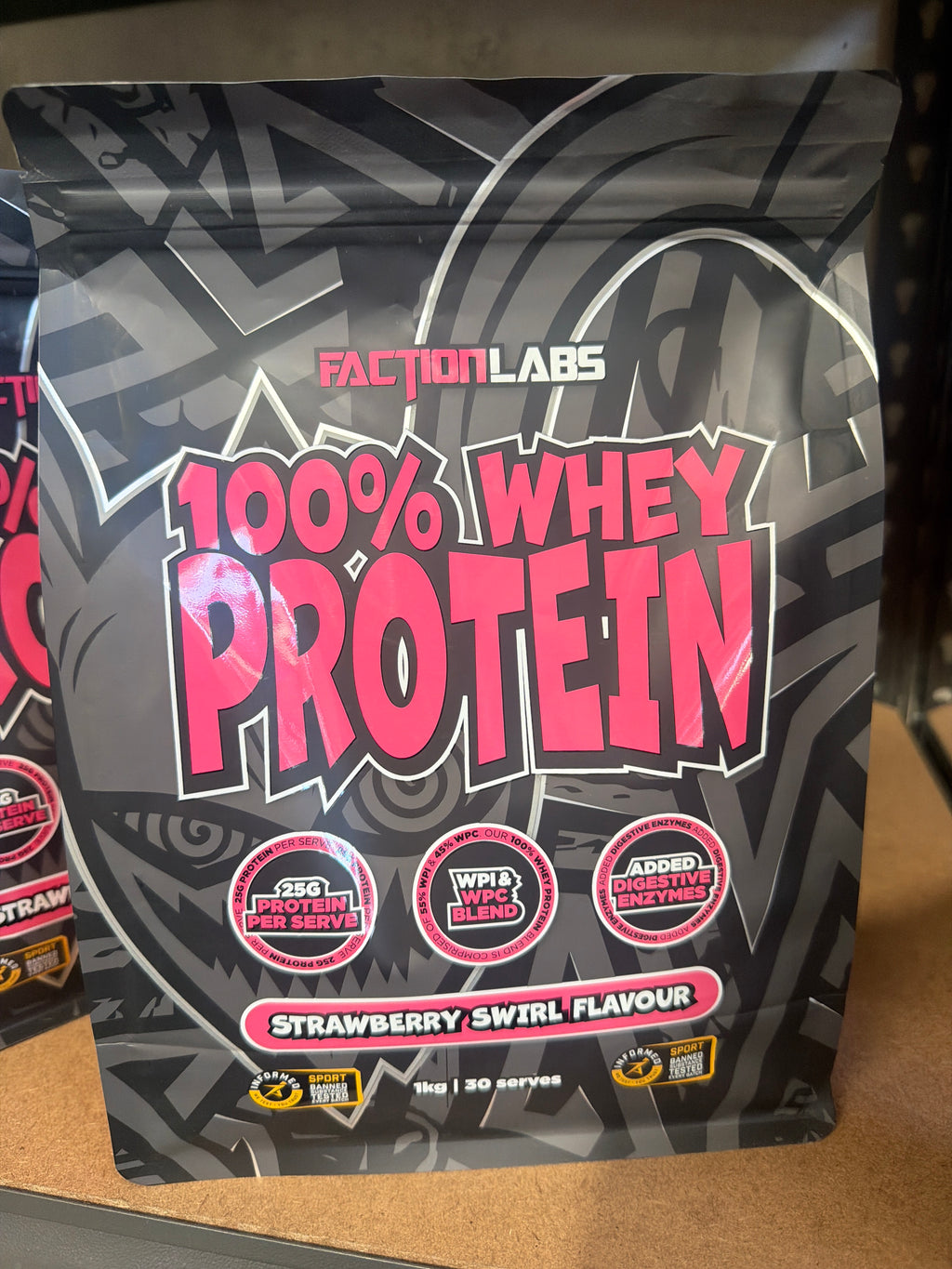 Faction Labs 100% Whey Protein – Strawberry Swirl 1kg